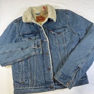 NWT Levi's Sherpa Lined Denim Jacket Standard Trucker Men's Size Small